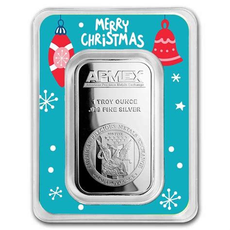 Buy 1 Oz Apmex Silver Bar Wchristmas Ornaments Card Tep Bfld Apmex