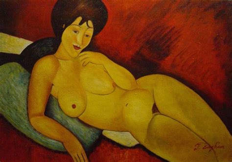 Nude On A Blue Cushion Painting By Amedeo Modigliani Reproduction IPaintings