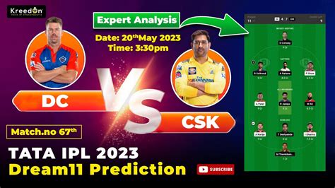 Dc Vs Csk Dream Prediction Dc Vs Csk Dream Team Ipl