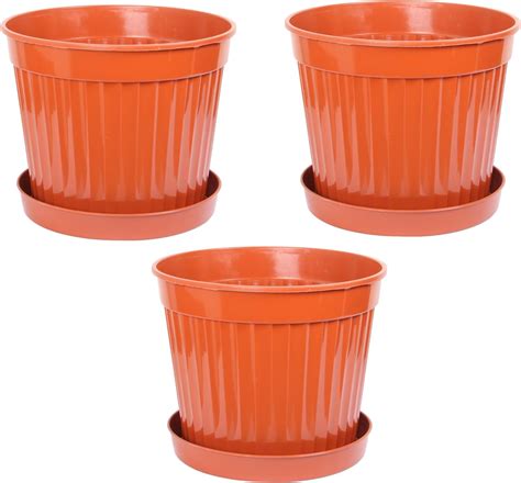 Jolie Max 25l Large Flower Pot 3 Pack Strong Plastic Round Plant Pot