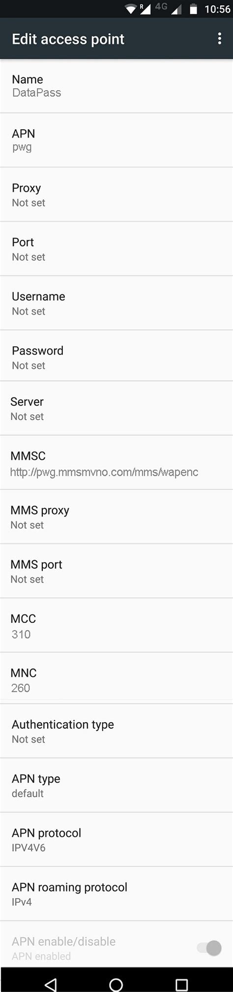 Datapass Apn Settings G G Apn Usa