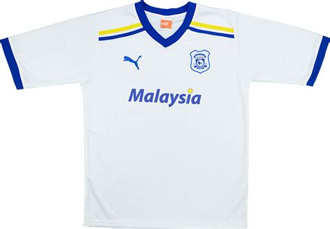 Cardiff City Away Football Shirt 2009 2010 Sponsored By No Sponsor