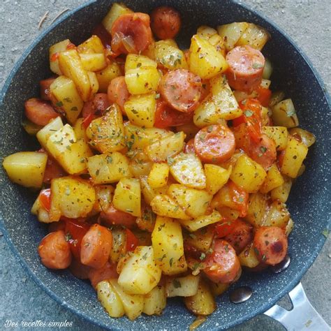 Poêlée de pommes de terre aux knackis Des recettes simples la cuisine