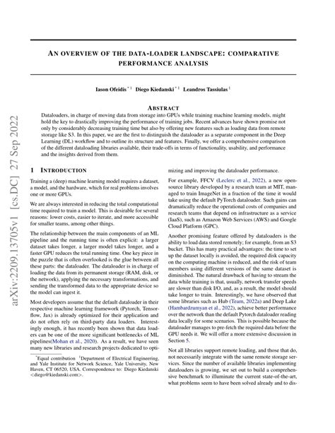 Pdf An Overview Of The Data Loader Landscape Comparative Performance