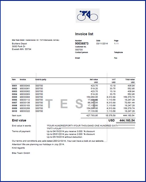 Sap Formular Rechnungsliste Normal Layout Seite Solidforms