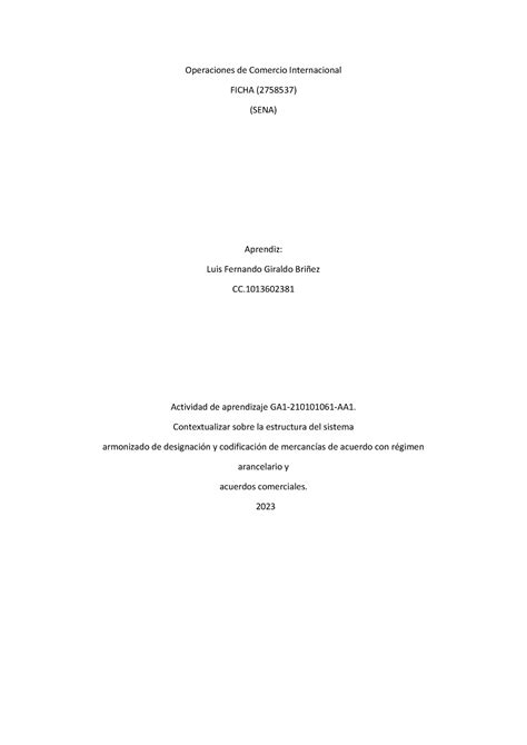 Arancelaria Contextualizar Sobre La Estructura Del Sistema Armonizado