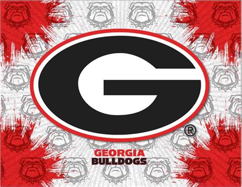 Georgia Bulldogs HBS Gray Red "G" Logo Wall Canvas Art Picture Print ...