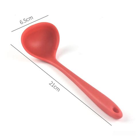 Curved Handle Silicone Ladle Soup Spoon Heat Resistant Cook Utensils Ebay