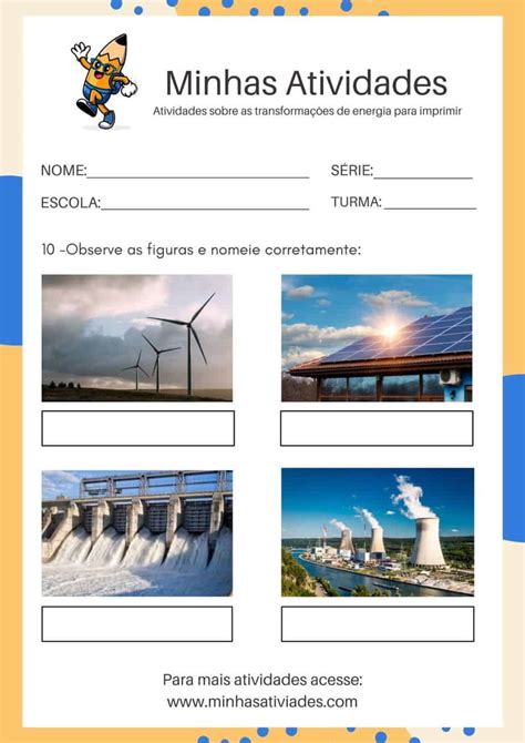 Atividade Tipos De Energia - Atividade Sobre Tipos De Energia - NAZAEDU