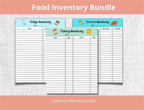 Food Inventory Bundle, Food Storage Inventory Printable - Etsy