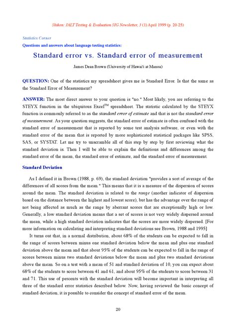 Standard error vs. Standard error of measurement | Exercises Statistics ...