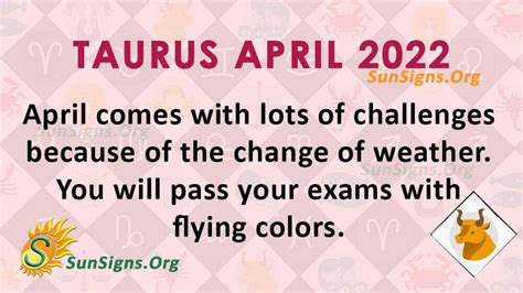 Taurus April 2022 Monthly Horoscope Predictions SunSigns Org