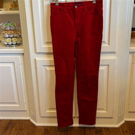 Talbots Red High Waist Straight Leg Corduroys Gem