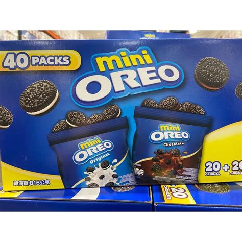 Oreo Mini迷你奧利奧夾心餅乾分享組 40包入，共816公克巧克力20包香草20包 吉兒好市多 吉兒好市多costco代購