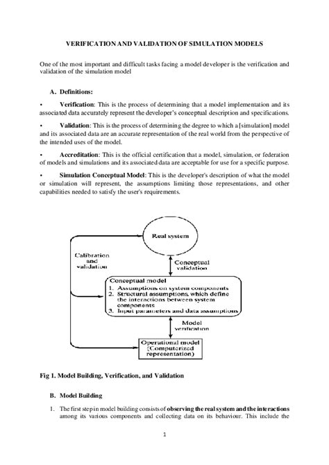 Doc Verification And Validation Of Simulation Models