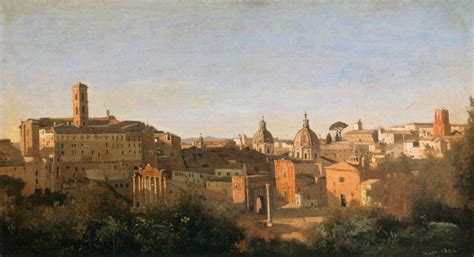 The Forum Seen From The Farnese Gardens By Corot Jean Baptiste Camille