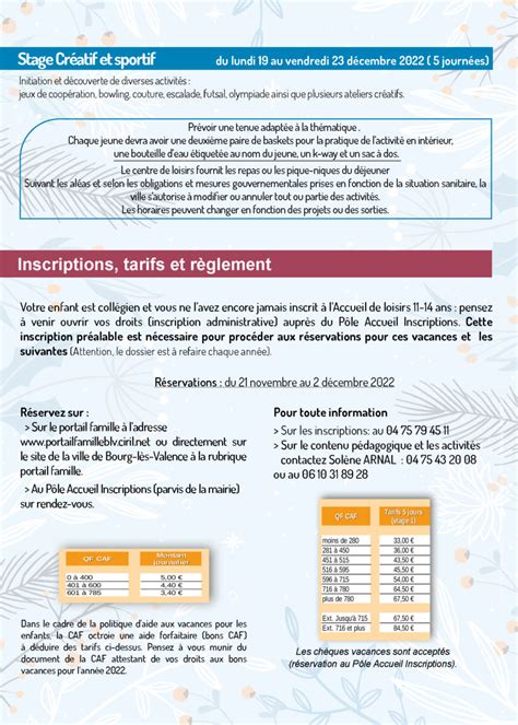 Inscription Accueil De Loisirs Ados Vacances De Fin D Ann E