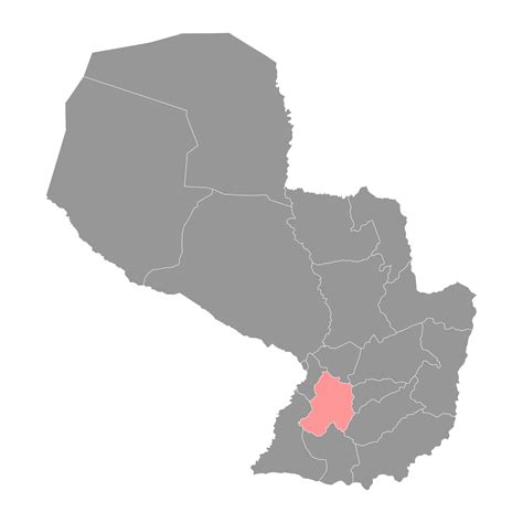 Paraguari Department Map Department Of Paraguay Vector Illustration