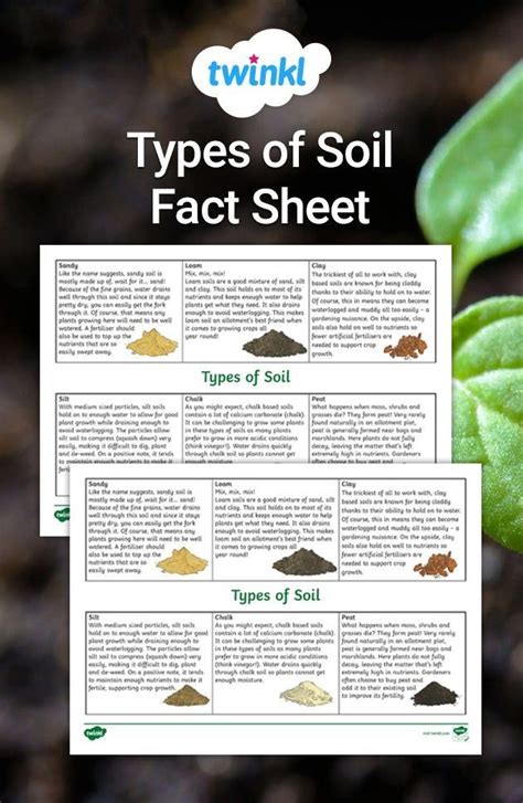 Types Of Soil Fact Sheet Teacher Made Twinkl Off