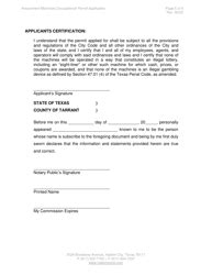 Haltom City Texas Amusement Machines Occupationalpermit Application