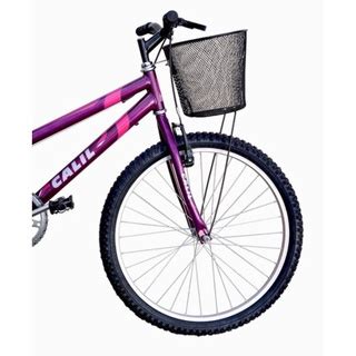 Bicicleta Infantil Aro 24 Calil Feminina C Cesto Violeta Shopee Brasil