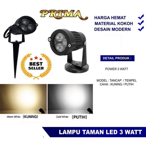 Jual Lampu LED Taman Halaman Teras Outdoor Sorot 3W Watt Tancap Spot