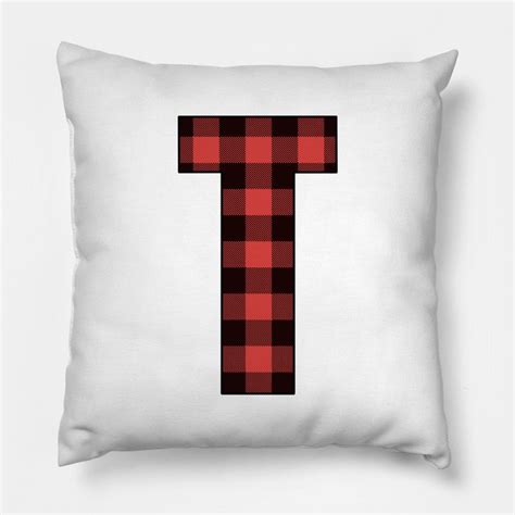 Letter T Monogram Red And Black Buffalo Plaid Check By Gsallicat