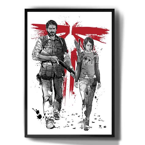 Quadro Decorativo Emoldurado Desenho Arte The Last Of Us Para Sala