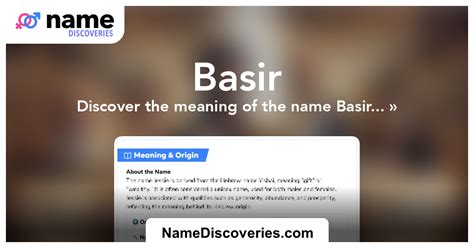 Basir - Name Meaning and Origin
