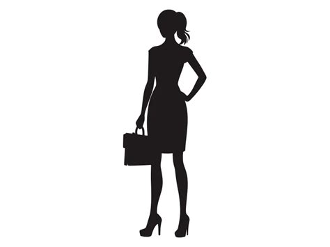 Business Woman Silhouette Logo Template PNG vector in SVG, PDF, AI, CDR format