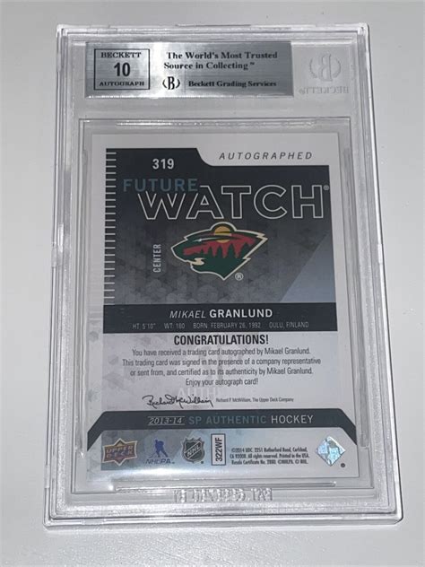 Upper Deck Sp Authentic Future Watch Auto Mikael Granlund