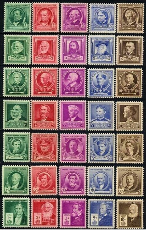 Us C C Famous Americans Set Complete Mint Never Hinged Cv