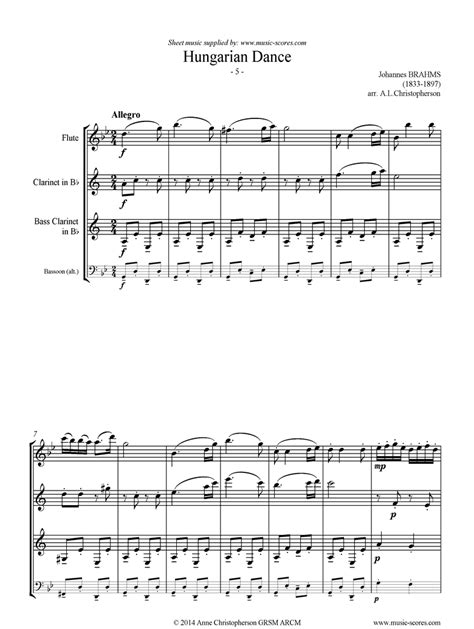 Hungarian Dance Clarinet Sheet