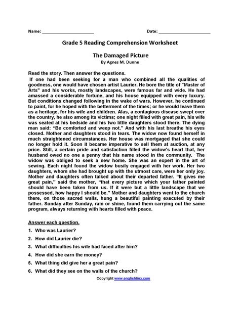 Grade Ela Worksheets