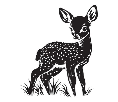 Illustration Von Jung Reh Baby Hirsch Symbol Schwarz Und Wei