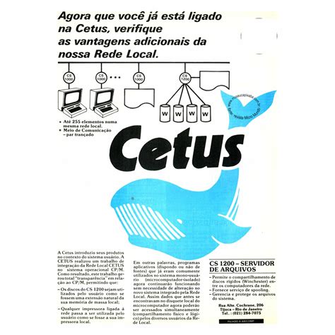 Cetus Informatica CS 1200 Revista Micromundo 1984 Anúncios