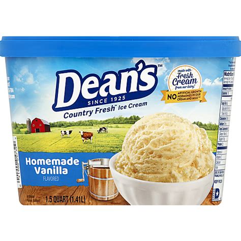 Dean S Ice Cream Homemade Vanilla Flavored Qt Ice Cream And