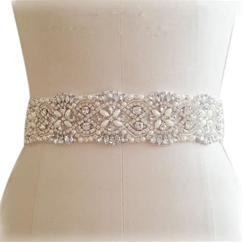 Topqueen S Rg Rose Gold Bridal Belt For Wedding Gown Rhinestone Sash