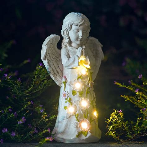 Resin Solar Light Angel Decoration For Garden And Christmas Gift