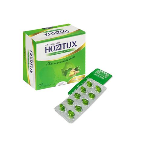 Hỗ trợ giảm ho Hozitux hộp 10 vỉ x 10 viên nang mềm