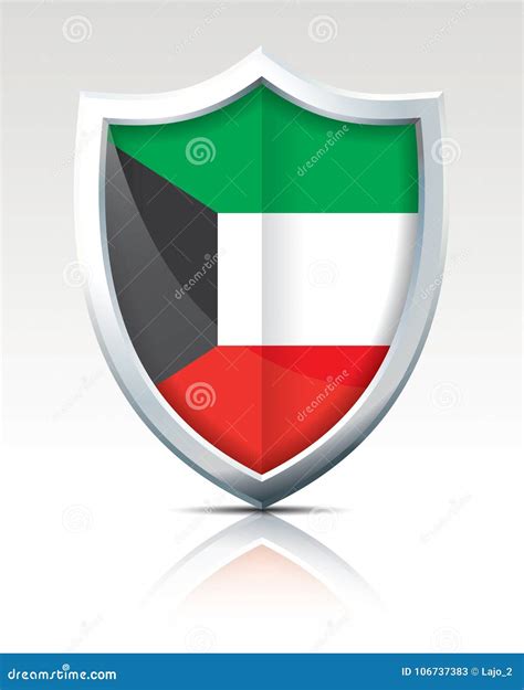 Escudo Con La Bandera De Kuwait Ilustraci N Del Vector Ilustraci N De