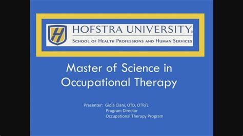 Graduate Program In Occupational Therapy Youtube