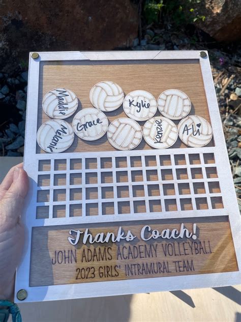 Custom Volleyball Coach Drop Box Plaque Laser Cut Coach Appreciation T Volleyball Coach T