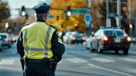 Premium Photo A Traffic Police Officer Directing Vehicles At A Busy