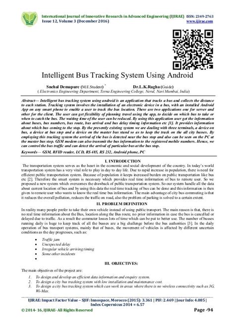 Intelligent Bus Tracking System Using Android