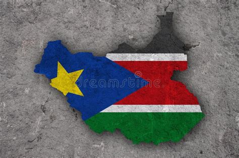 South Sudan Map Flag Stock Illustrations South Sudan Map Flag