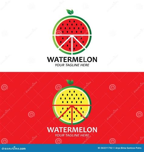 Watermelon Design Fresh Fruit Logo Watermelon Plantation Vector Stock