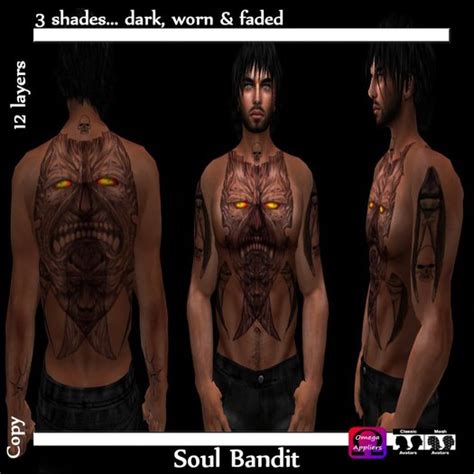 Second Life Marketplace Etched Soul Bandit Tattoo