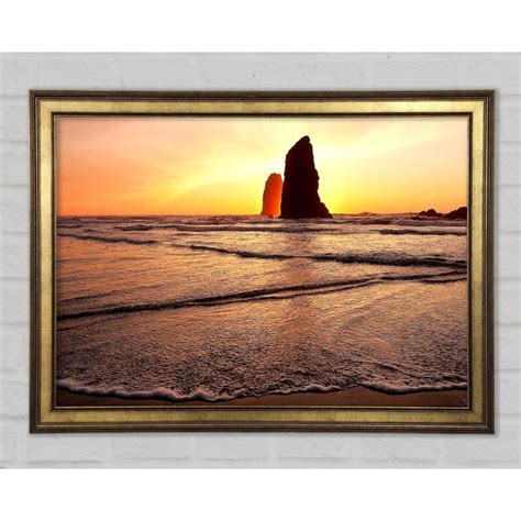 Haus Am Meer Gerahmtes Leinwandbild Beach Rock Sunrise Wayfair De