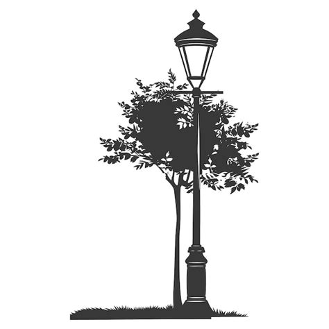 Premium Vector | Silhouette park lamp black color only